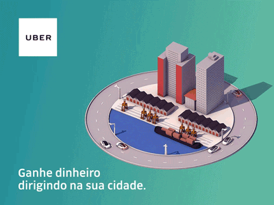 Localized Ads | Porto Alegre, Brazil 3d 4d ad animated banner brazil city design flat gif uber uber design