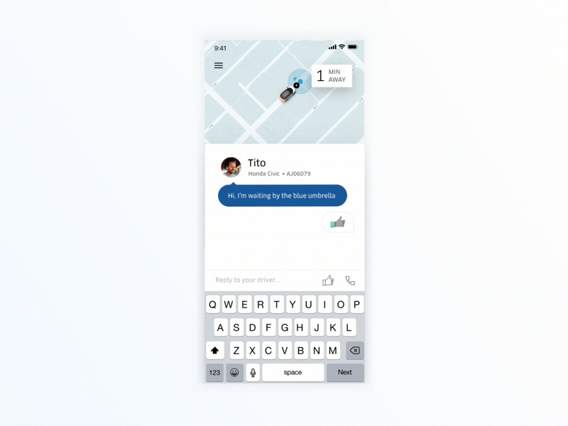 Uber Chat chat gif message messaging mobile mobile chat product platform rideshare tech services uber uber design user experience