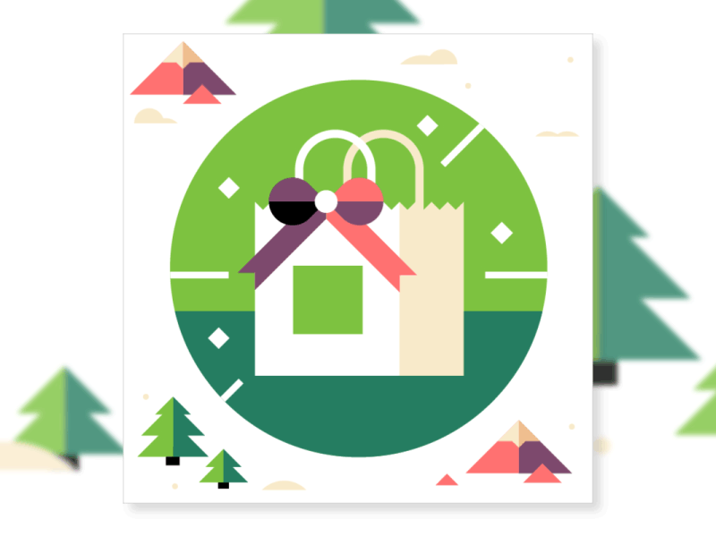 Gift Bag Bow bag bow eats gif gift holiday uber uber design uber eats