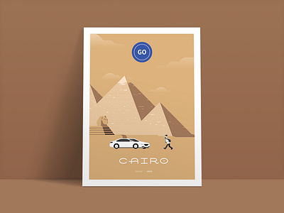 Cairo app cairo driver illustration poster redesign uber uber design