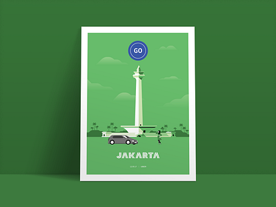 Jakarta app driver illustration jakarta poster redesign uber uber design