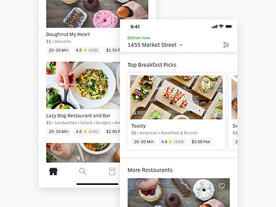 Uber Eats - Restaurant Card Redesign browse card carousel discovery feed food uber uber desing uber eats