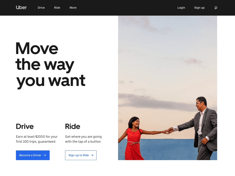 Uber.com Redesign uberdesign ui ux homepage landingpage webdesign uber.com rebrand branding uber redesign website