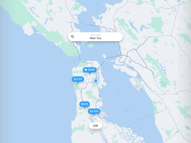 Building A Better Experience for Uber Freight Drivers & Carriers animation app carriers experience freight intro introduction locations map pin road schedule search setting stage uber ui ux zoom