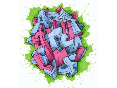 Art Imitates Life - Graffiti 3d art drawing graffiti graphic design illustration