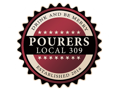 Pourers Local 309 americana badge logo logo design
