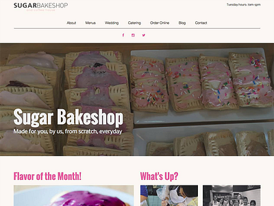 Sugar Bakeshop Redesign bakery landing page landingpage redesign web design webdesign