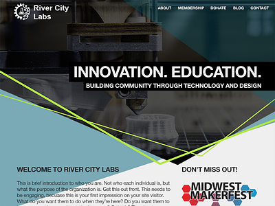 River City Labs geometric home page landing page layout ui uiux ux web design webdesign