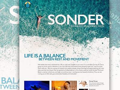 Sonder design home page landing page mockup personal website portfolio uiux website wip