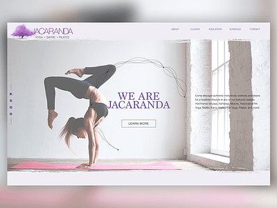 Jacaranda Final design home page landing page mockup personal website portfolio uiux website wip