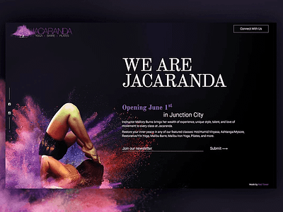 Jacaranda Proposed Mockup design home page landing page mockup personal website portfolio uiux website wip