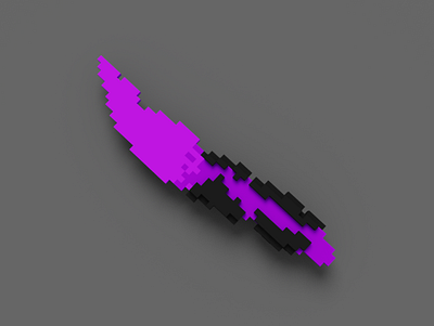 Vohula The Void Shard 3d dagger design game pixel pixelart rpg void