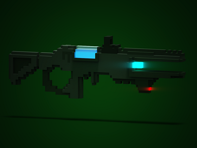 AMRR-41 (Anti Material Ray Rifle) 3d design game pixel raygun voxel voxelart weapon