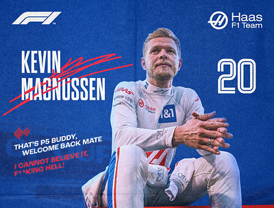 2022 Kevin Magnussen F1 Poster design formula one graphic design motorsport photoshop poster