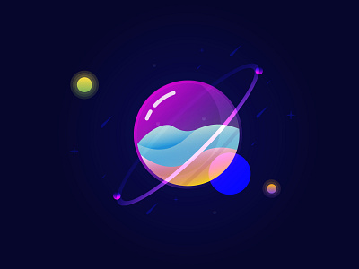 glass planet vector