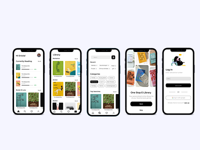 bookz black ui books elibrary library mobile app ui