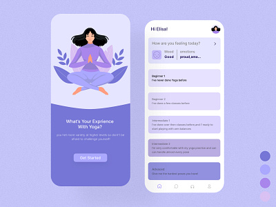 Yoga App app design graphic design illustration ui ux vector