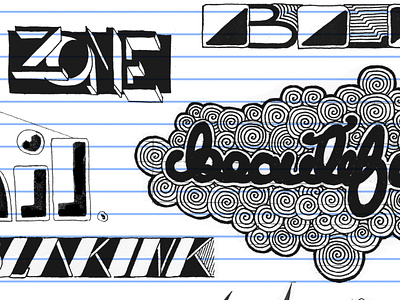 Black Ink 2 black doodle ink lettering lined paper logo paper pen