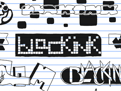 Black Ink 5 black doodle ink lettering lined paper logo paper
