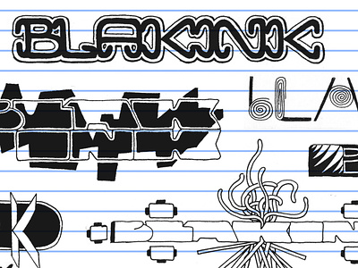 Black Ink 6 black doodle ink lettering lined paper logo paper pen