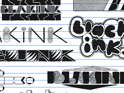 Black Ink 7 black doodle ink lettering logo paper pen