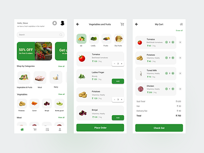 Online Vegetable App app concept ui design online vegetable store ux