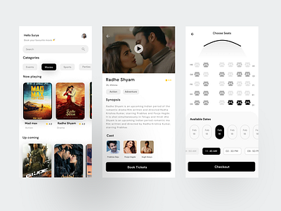 Online Movie Booking App concept ui movie tickets online movie booking