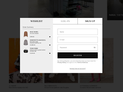 Multibrand Store | Sign up flow apparel fashion login login page minimal online shop sign up singup typography ui ux web webdesign website