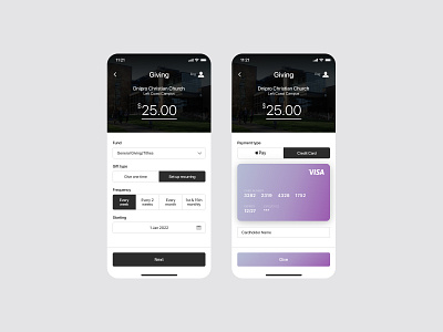 Payment page / Mobile giving app adaptive adobe xd app church design figma giving logo minimal mobile app pay paying page payment ui ux web website