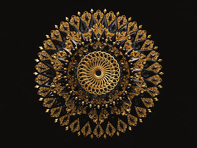 † Mandala † 3d billelis black engraved gold ornate pattern skull statue tattoo vector