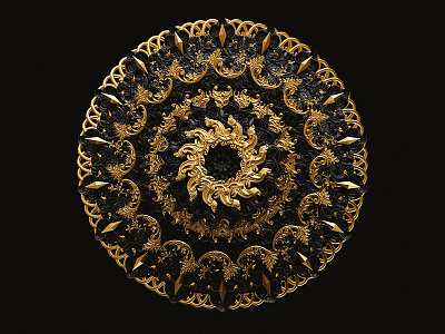 † Mandala † 3d billelis black engraved gold ornate pattern skull statue tattoo vector