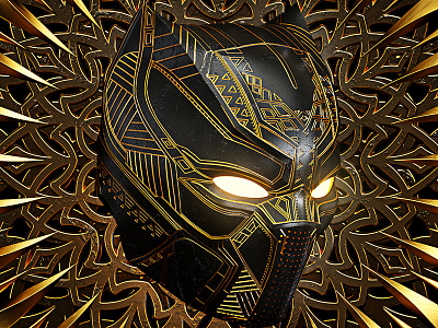 Billelis - Black Panther - Marvel 3d 3d art 3d illustration billelis black panther comic art illustration marvel