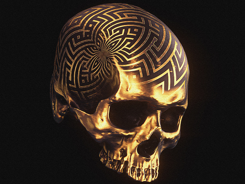 Memento Mori I billelis illuminati 3d illustration symbolism symbol mandala tattoo geometric symmetry ornate decorative