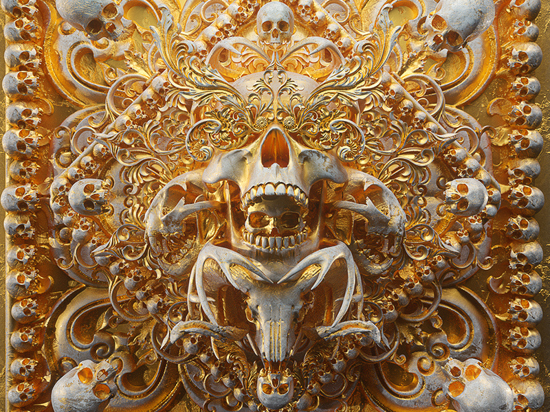 Memento Mori VI billelis illuminati 3d illustration symbolism symbol mandala tattoo geometric symmetry ornate decorative