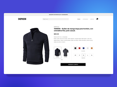 Single page product adobe xd cart clothes commerce concept design interface shop shopping shopping cart ui uidesign uidesigner uiux web web design website website design