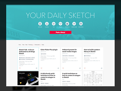 The Daily Sketch news sketchapp ui webdesign