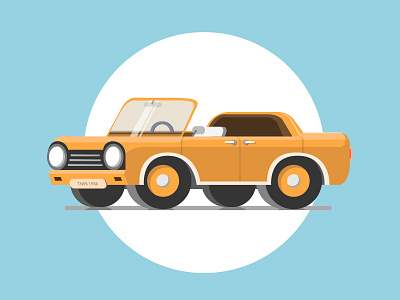 Orange classic blue car classicmodel illustration old orange shine vectordesign vintage vintagecar