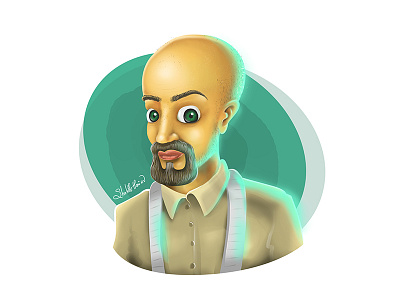 Photogenic :P bald character digitalart digitalpainting face gradients man painting photoshop