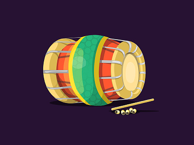 Tavil - the percussion instrument drum illustration illustrator instrument music percussion tavil vectors