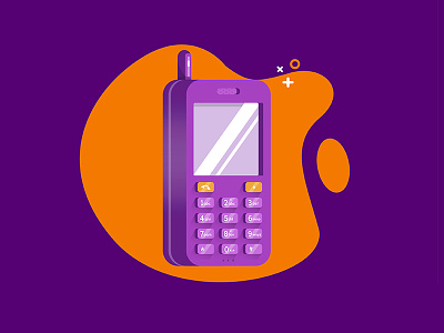 Classic Mobile flat glare illustration mobile orange purple shakthihari vectordesign