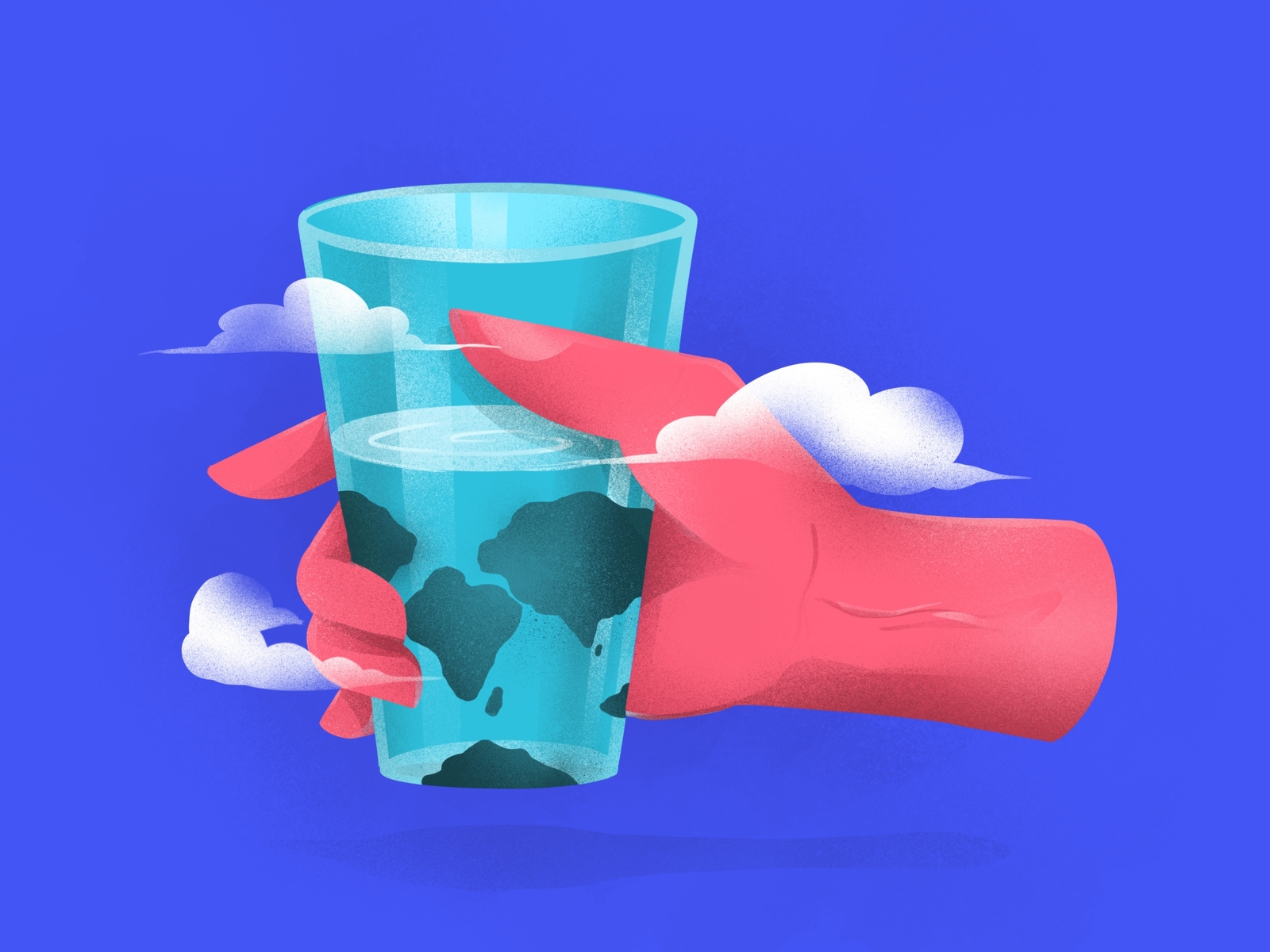 Wold water day 2019 apple art blue brushtool cloud concept design hand illustration procreate texture vector water worldmap