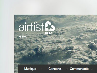 Homepage header with cloud for Airtist