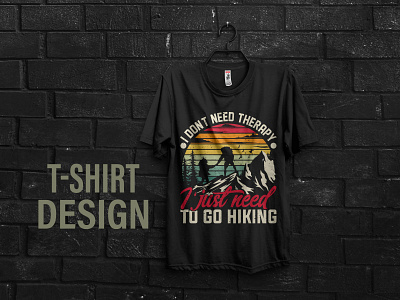 Hiking vintage retro t shirt design template