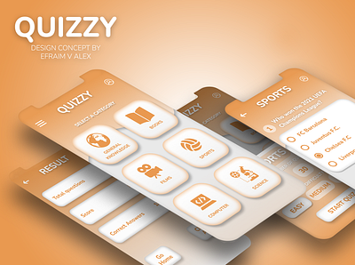 Quizzy app design graphic design ui ux