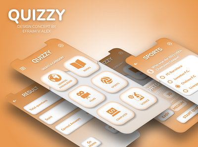 "Quizzy": Embracing Simplicity in Quiz App Design app design graphic design ui ux