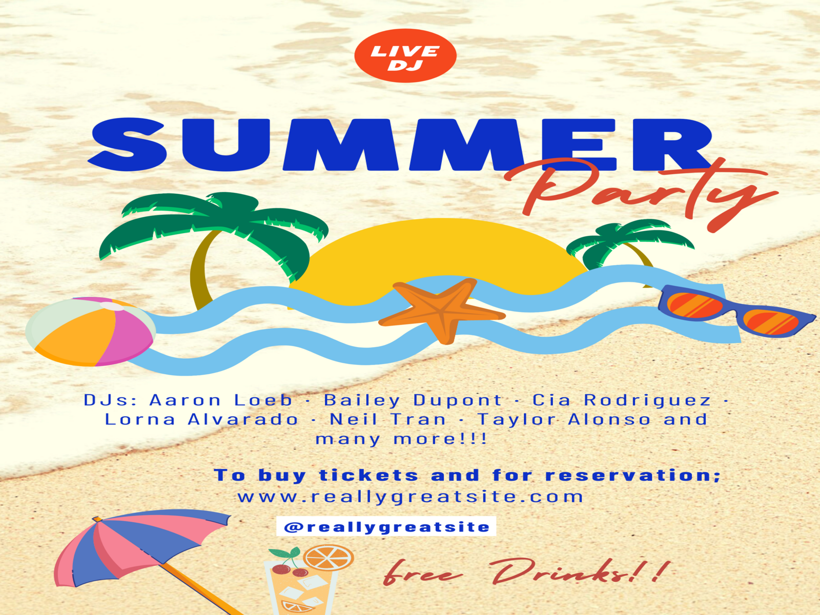 Beach Party Poster by Fairin Rahman on Dribbble