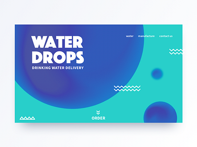 Water Drops color daily interface landing modern ui water web