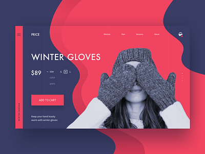 Winter Gloves app concept daily design gloves hero ui ux web winter