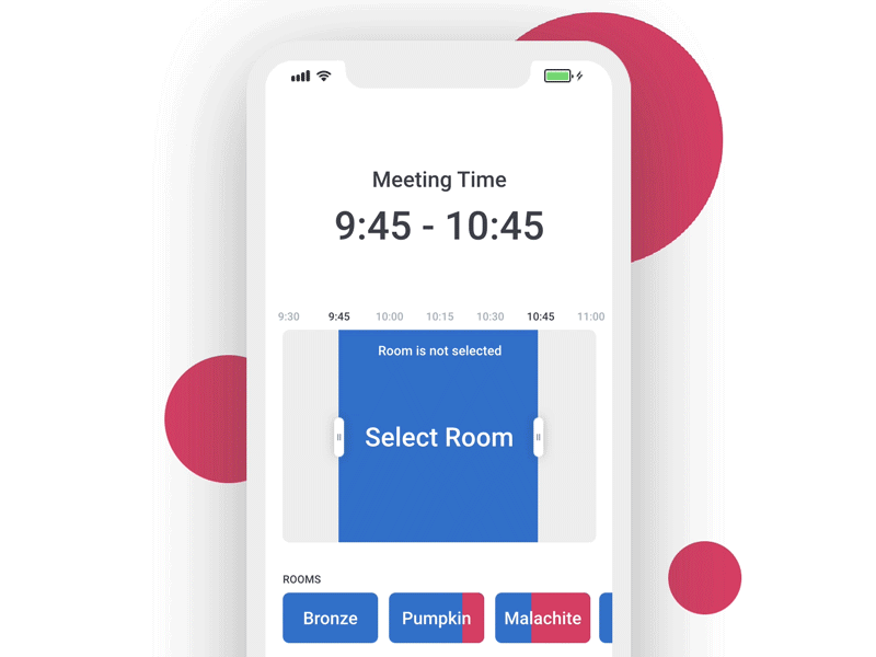 Room Booking animation app booking concept iphone mobile