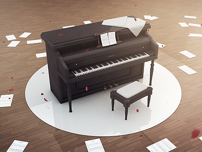 Piano 3d 3dfactory c4d chojnowski cinema4d ikaami mateusz model music notes piano render